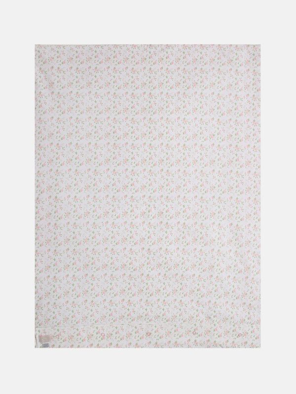 White and Pink Embroidered Pram Blanket image number null